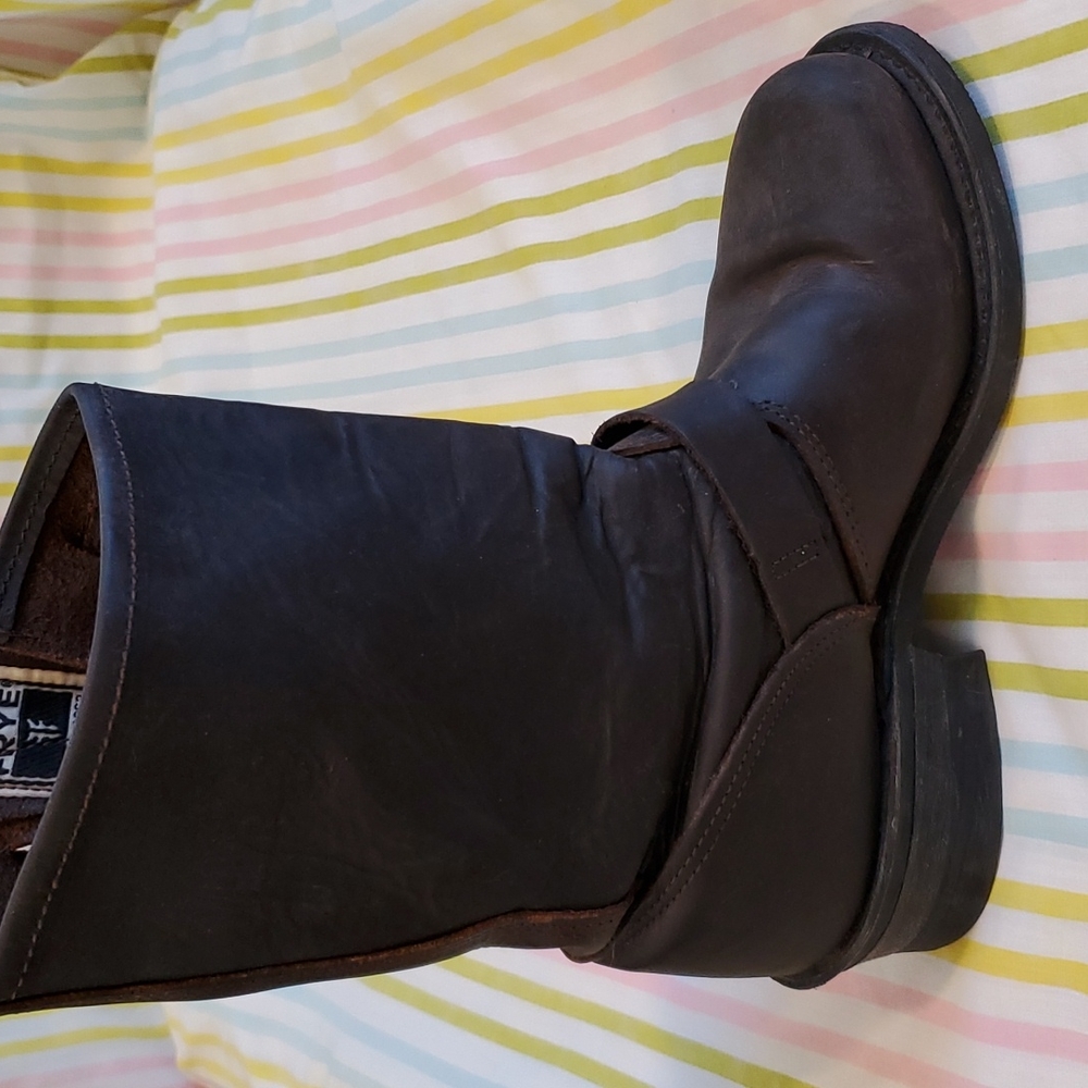 FRYE LEATHER BOOTS #77400 WOMENS ENGINEER BROWN 7 - Picture 11 of 16